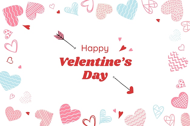 Fondo de san valentín plano