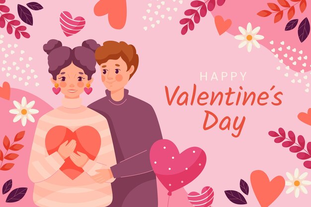 Fondo de san valentín plano