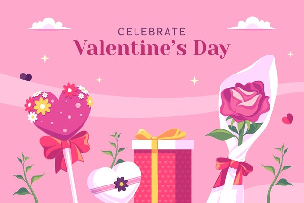 Fondo de san valentín plano