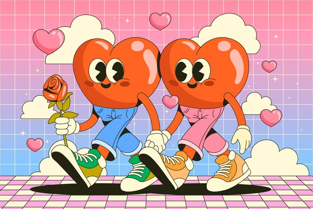 Fondo de san valentín plano