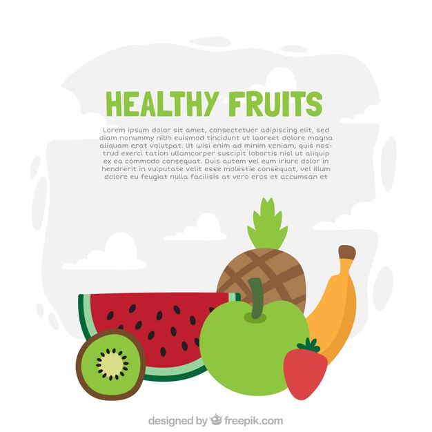 Fondo sano con variedad de frutas