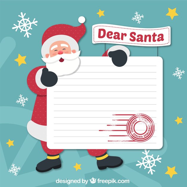 Fondo de santa claus con carta