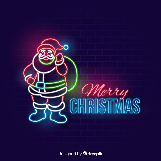 Fondo santa claus neón