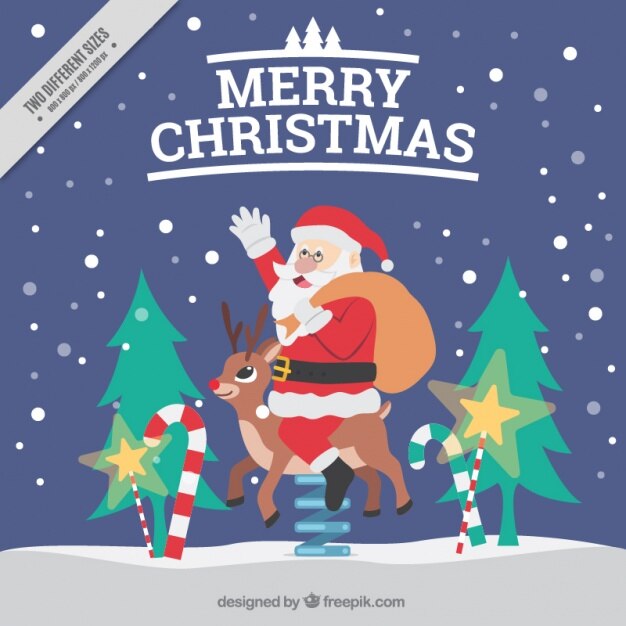 Fondo de santa claus con un simpático reno 