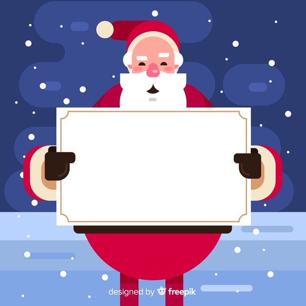 Fondo santa claus sosteniendo cartel vacío