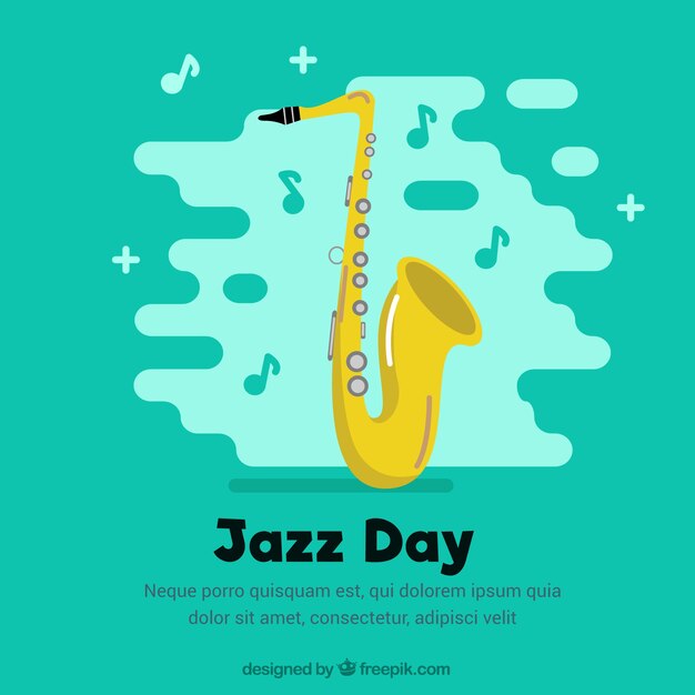 Fondo del saxofón para el día del jazz 