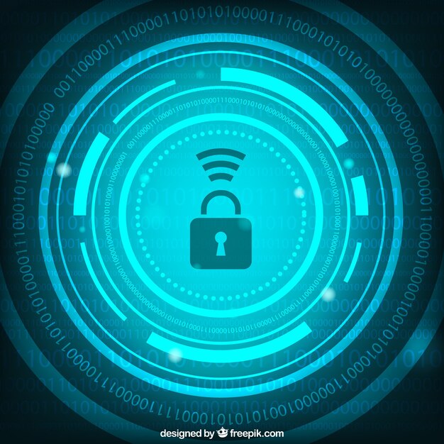 Fondo de seguridad abstracto con números y candado