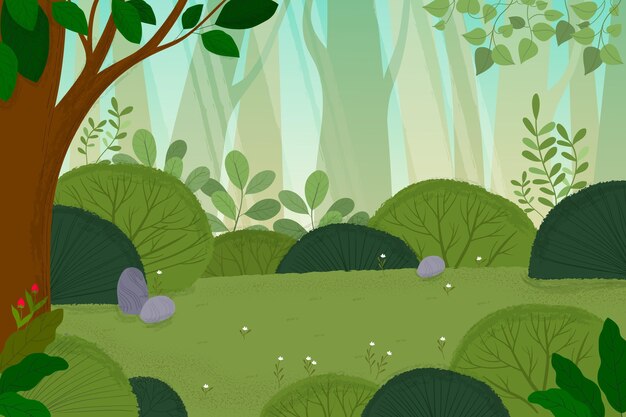 Fondo de selva de dibujos animados