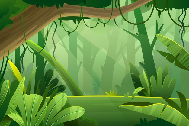 Fondo de selva de dibujos animados