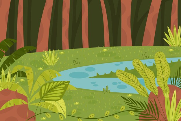 Fondo de selva plana orgánica
