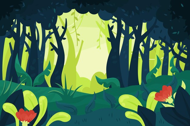 Fondo de selva plana orgánica