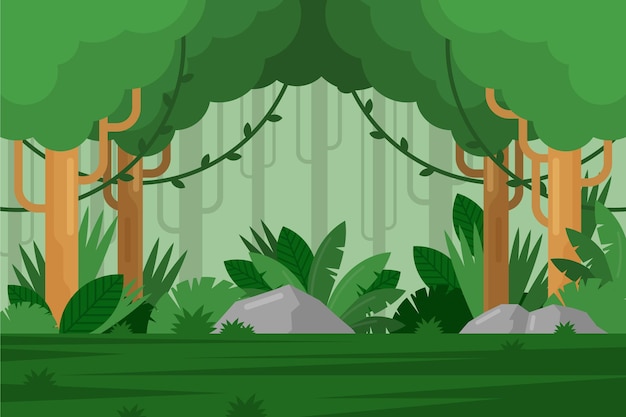 Vector gratuito fondo de selva plana