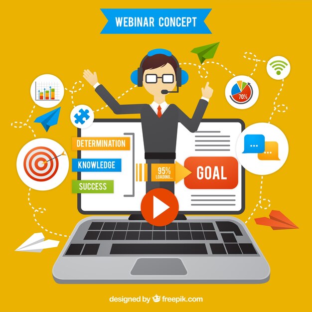 Fondo de seminario web en estilo plano