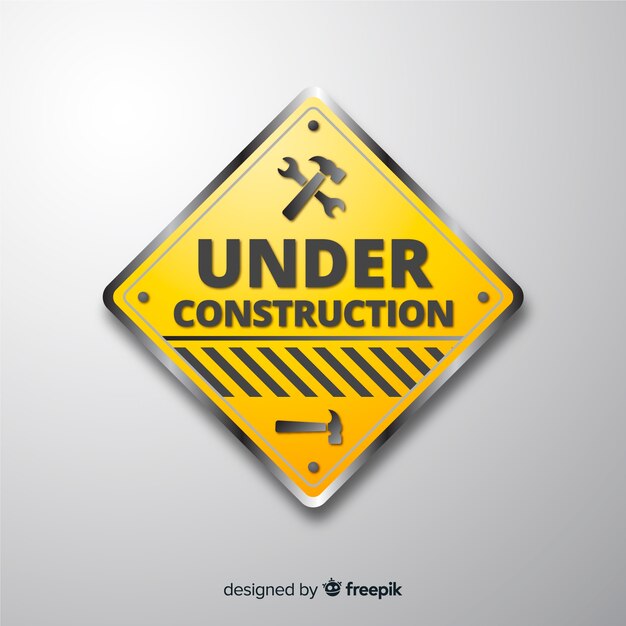 Fondo señal en construcción realista