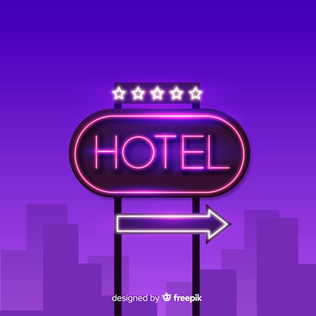 Fondo señal realista hotel de neón