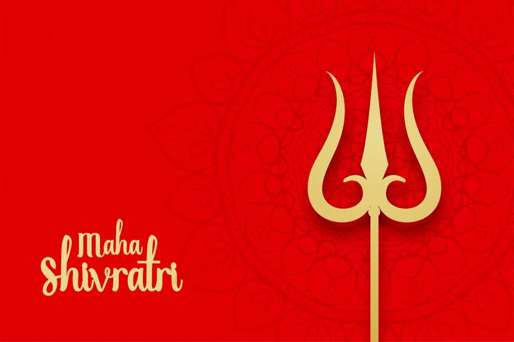 Vector gratuito fondo de señor shiva trishul y maha shivratri