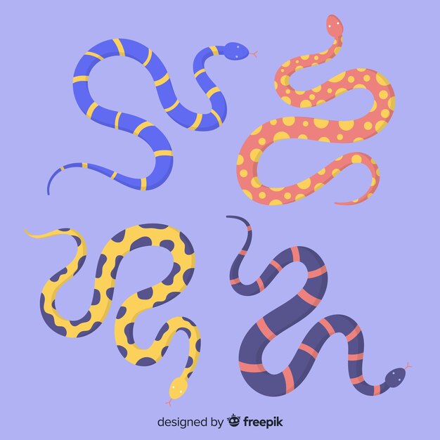 Fondo de serpiente en diseño plano