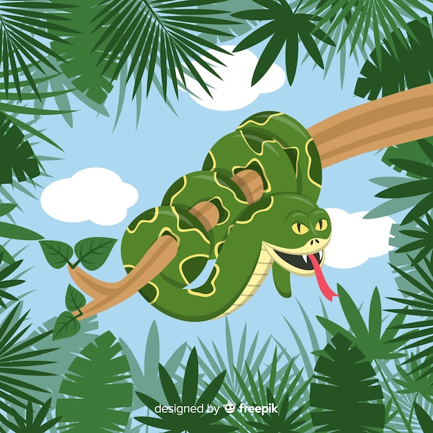 Fondo serpiente plano