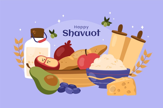 Fondo de shavuot dibujado a mano