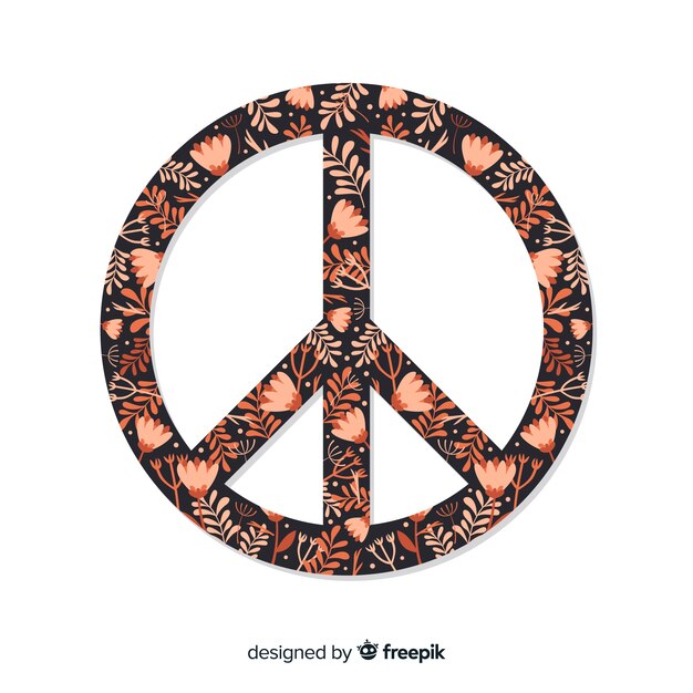 Fondo signo de la paz floral