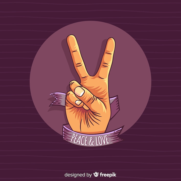 Vector gratuito fondo signo de la paz mano cinta