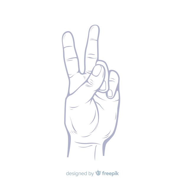 Fondo signo de la paz mano realista