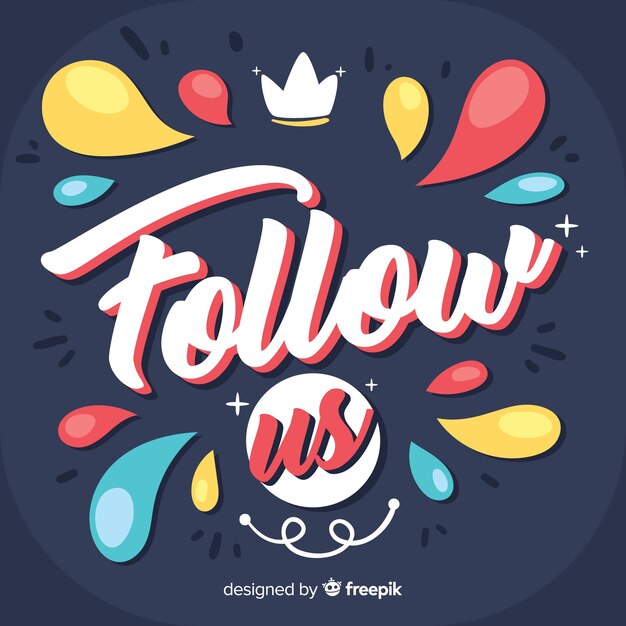 Fondo de síguenos en diseño plano
