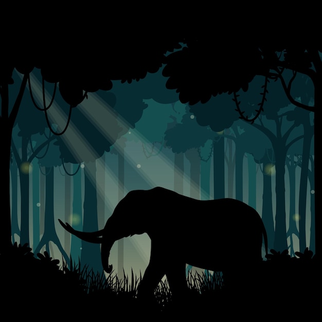 Vector gratuito fondo de silueta de paisaje de bosque