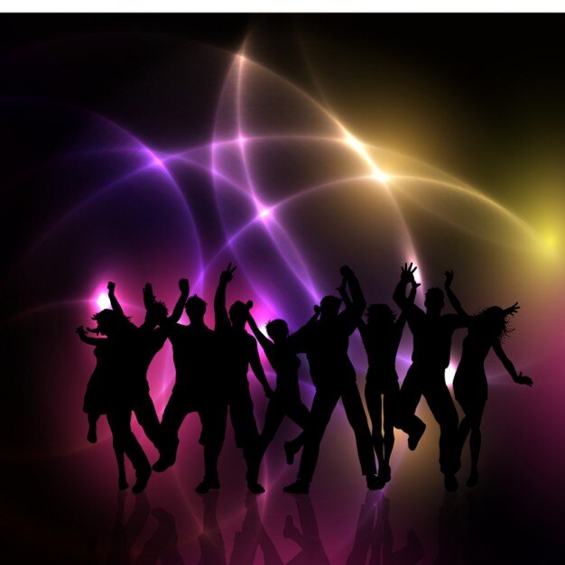 Fondo siluetas de gente de fiesta