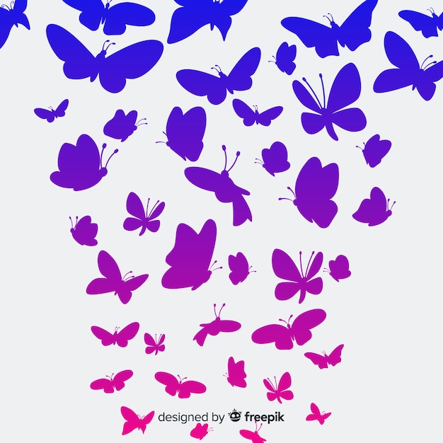 Fondo siluetas mariposas