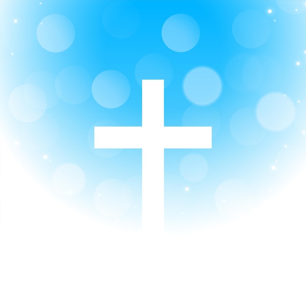 Fondo de símbolo de cruz religiosa cristiana con efecto bokeh