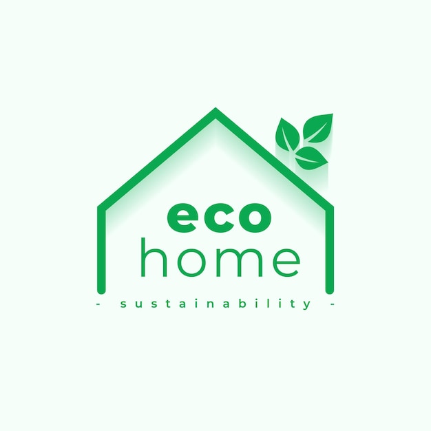 Vector gratuito fondo de símbolo de hogar ecológico ecológico con vector de diseño de hojas