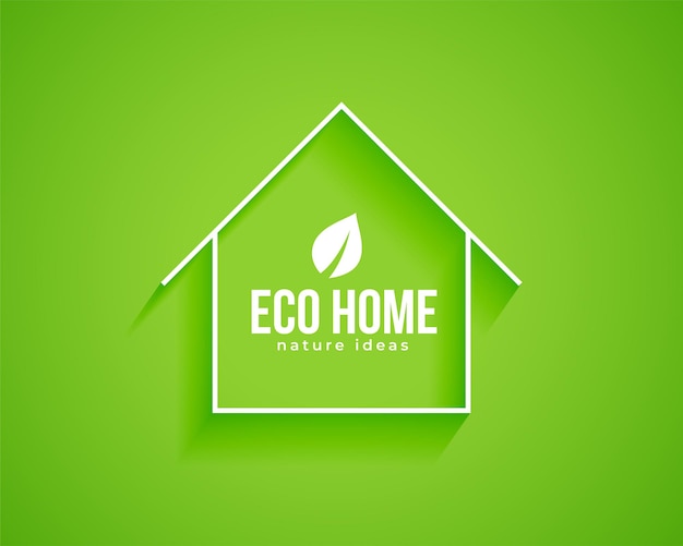 Fondo de símbolo de hogar ecológico orgánico con vector de diseño de hoja