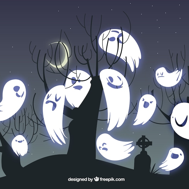 Fondo de simpáticos fantasmas