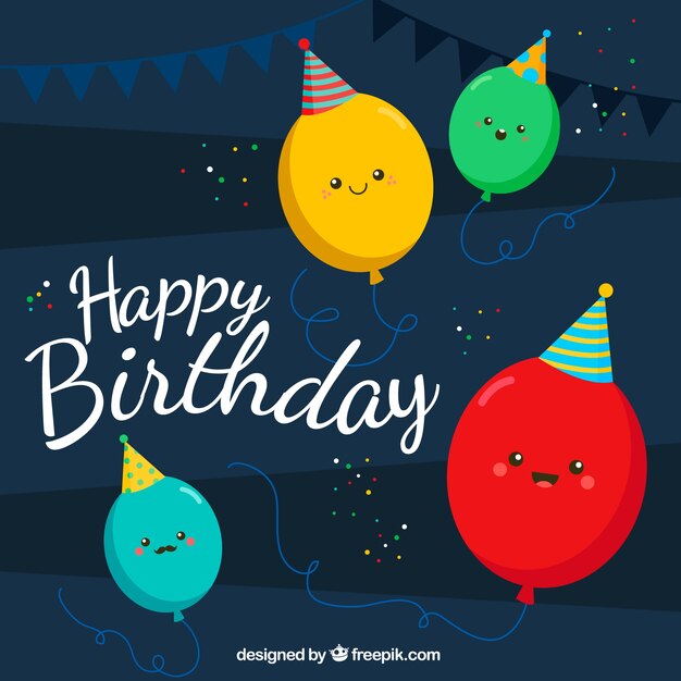 Fondo con simpáticos globos de cumpleaños