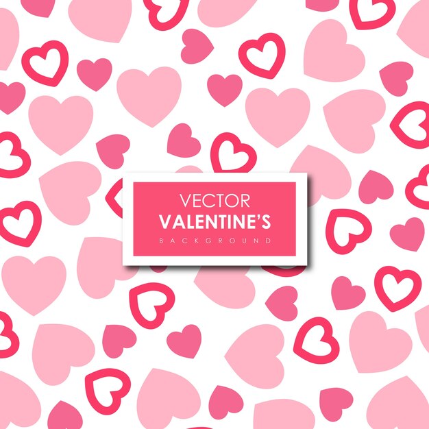 Fondo simple de corazones de San Valentín Vector