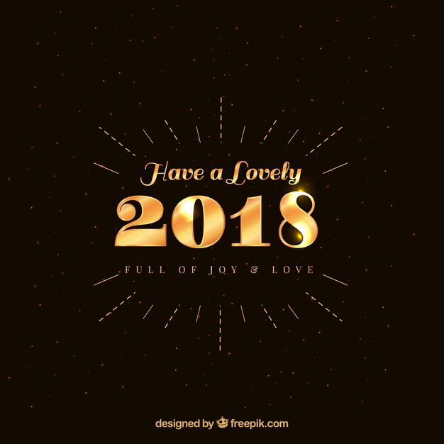 Fondo simple negro para año nuevo con elementos dorados