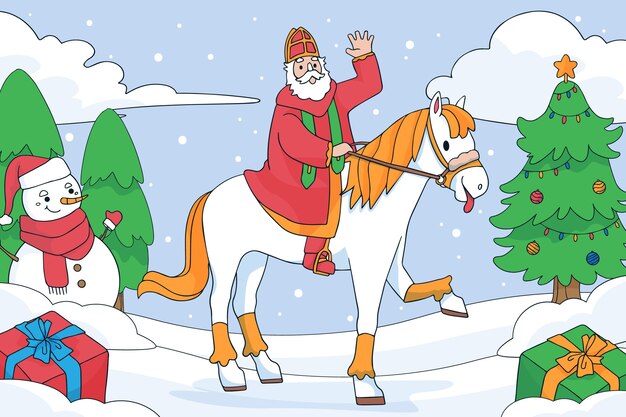 Fondo sinterklaas dibujado a mano