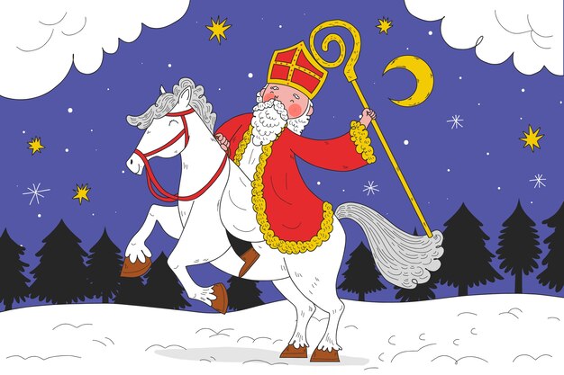 Fondo sinterklaas dibujado a mano