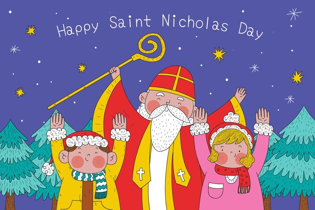 Fondo sinterklaas dibujado a mano