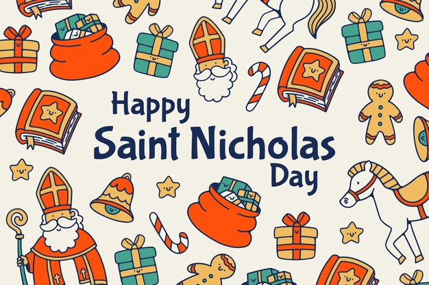 Fondo sinterklaas dibujado a mano