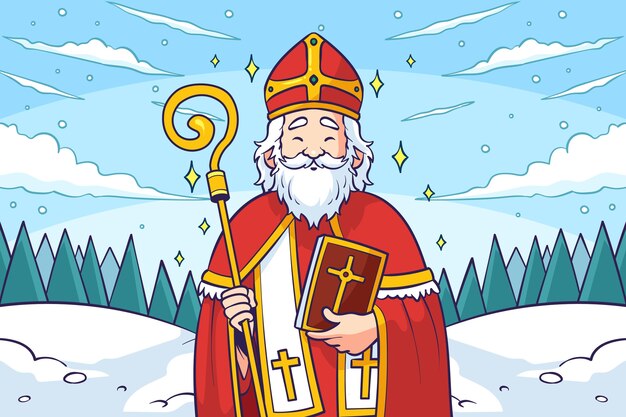 Fondo de sinterklaas dibujado a mano