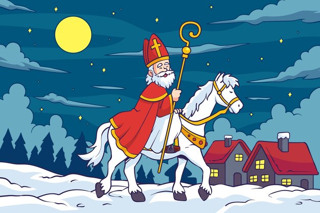 Fondo sinterklaas dibujado a mano