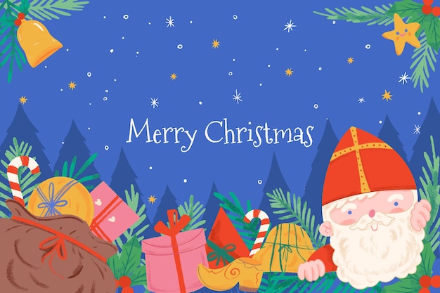 Vector gratuito fondo sinterklaas dibujado a mano