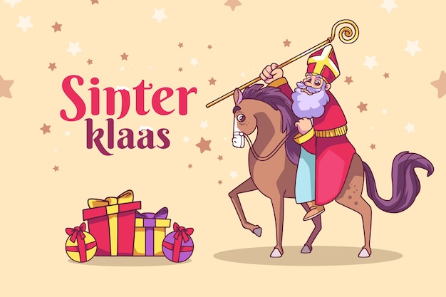 Vector gratuito fondo sinterklaas dibujado a mano