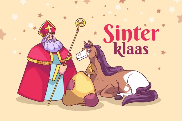 Vector gratuito fondo sinterklaas dibujado a mano