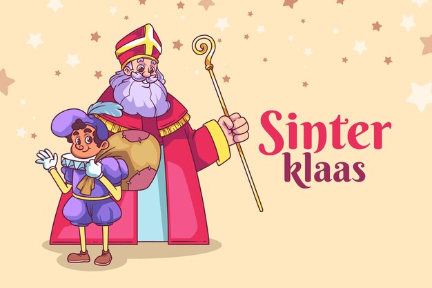 Vector gratuito fondo sinterklaas dibujado a mano