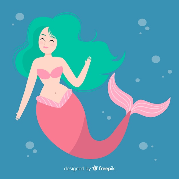 Vector gratuito fondo de sirena dibujado a mano