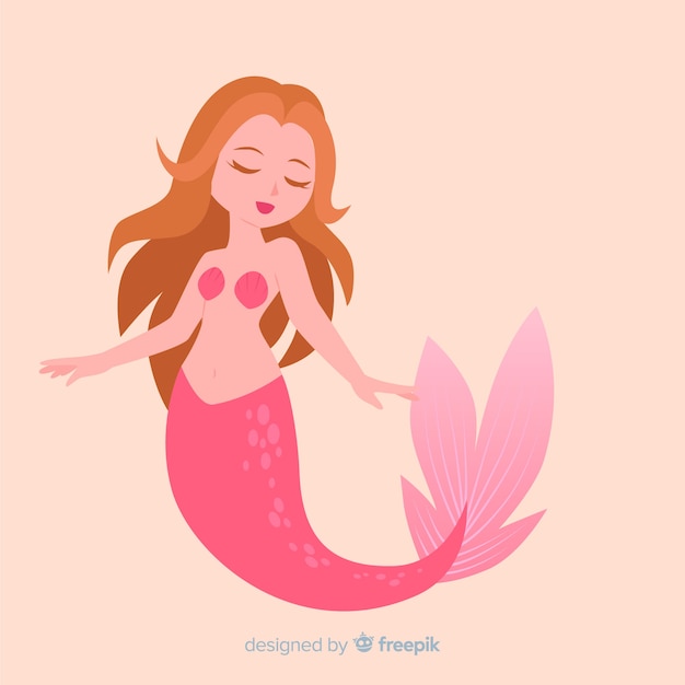 Vector gratuito fondo de sirena en diseño plano