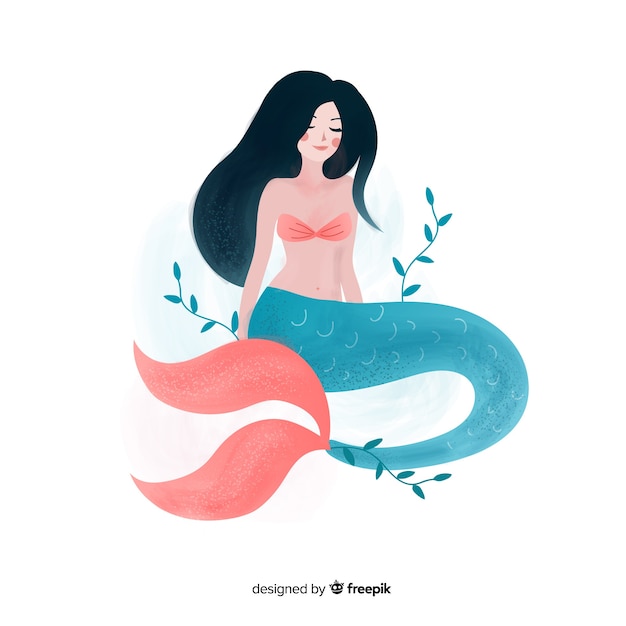 Vector gratuito fondo de sirena en diseño plano